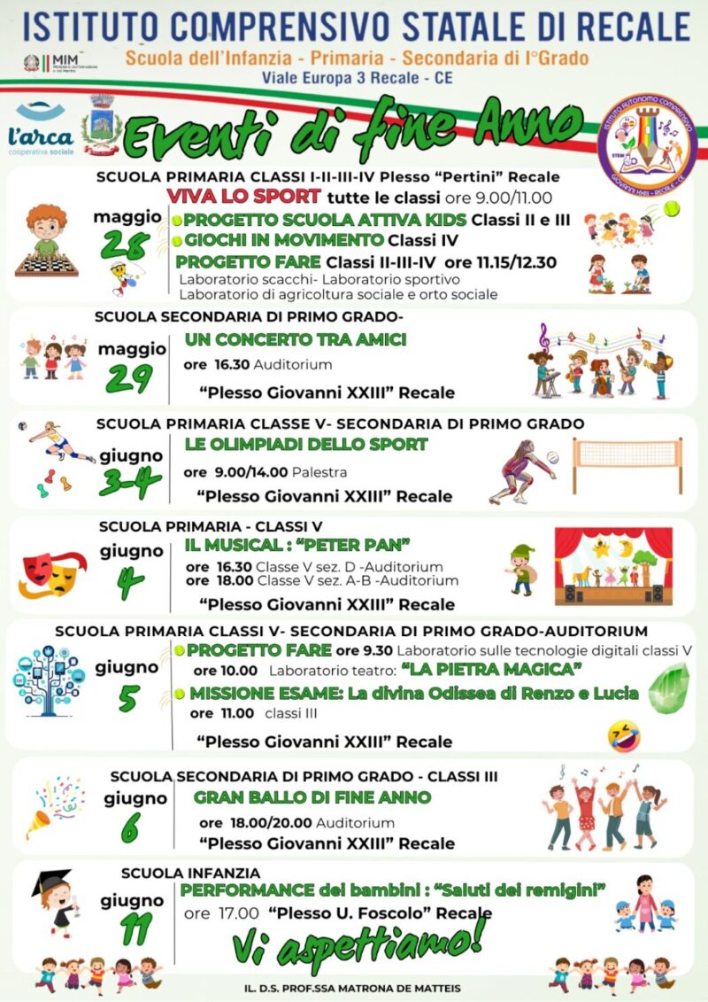 EVENTI FINE ANNO SCOLASTICO 2025/26